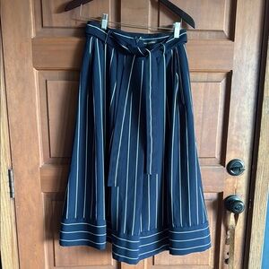 Banana Republic Navy Striped Midi Skirt